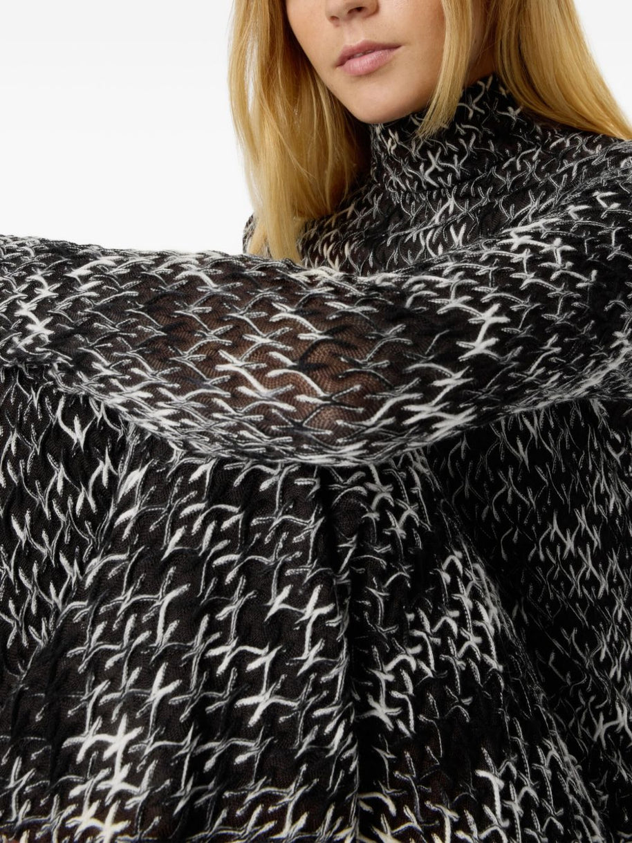 Missoni High Neck Wool Blend Long Dress