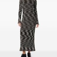 Missoni High Neck Wool Blend Long Dress