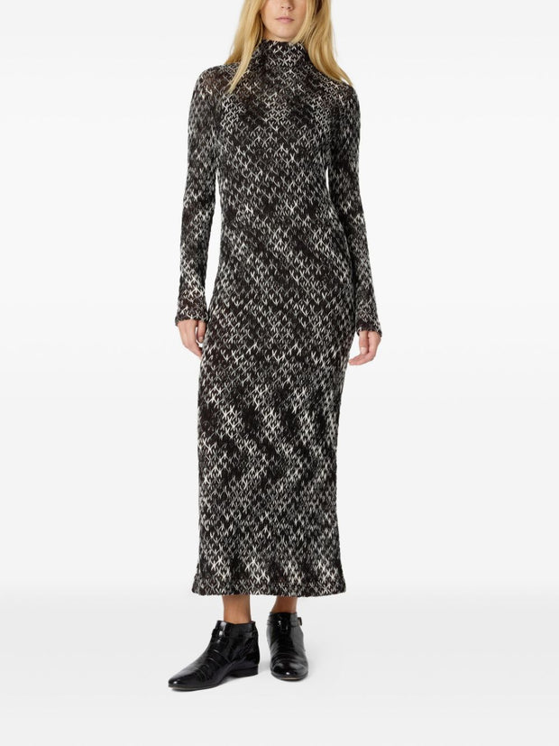 Missoni High Neck Wool Blend Long Dress