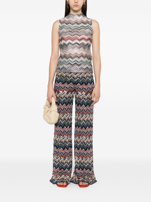 Missoni Wool Blend Wide Leg Trousers