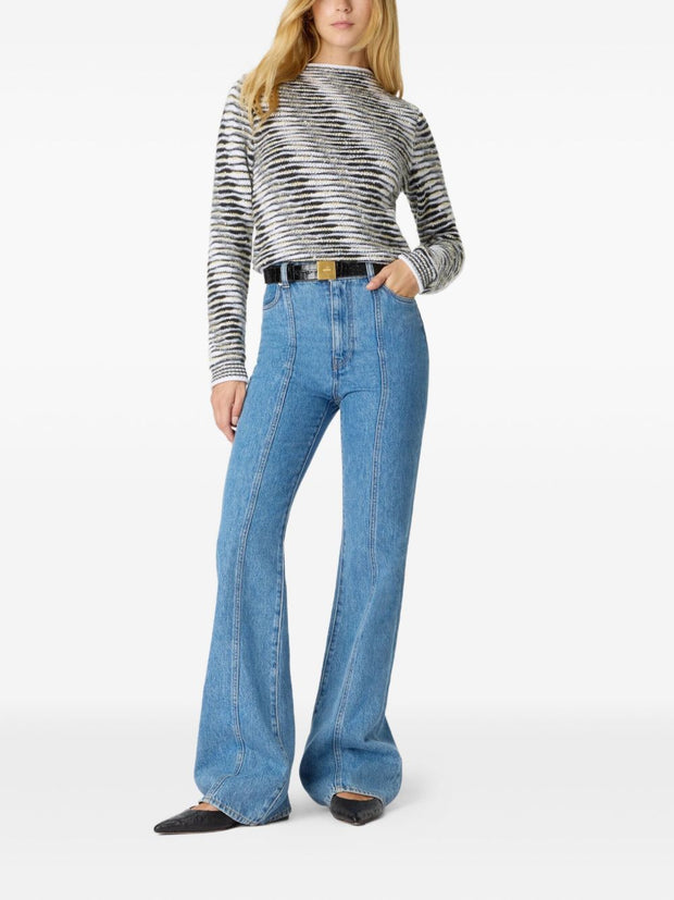 Missoni Cotton And Wool Blend Striped Sweater - Grey