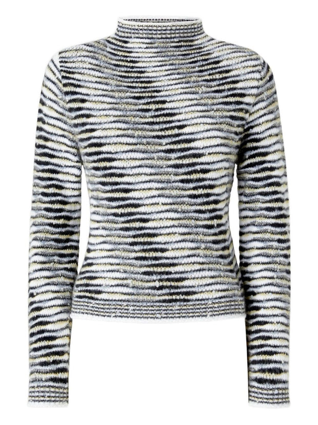 Missoni Cotton And Wool Blend Striped Sweater - Grey