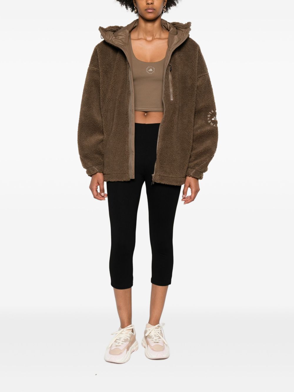 Adidas By Stella McCartney Hooded Track Jacket - Brown