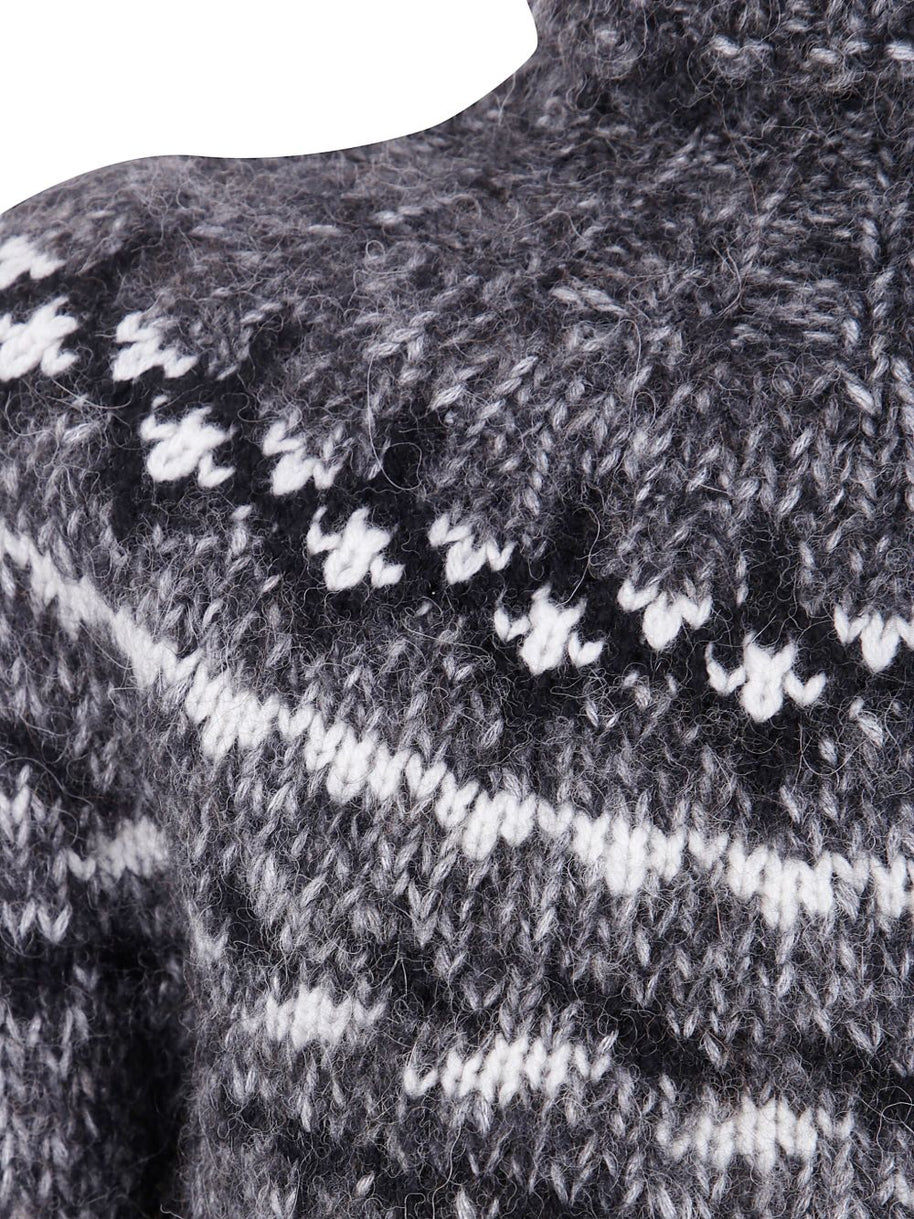 Parosh High Neck Wool Blend Sweater - Grey
