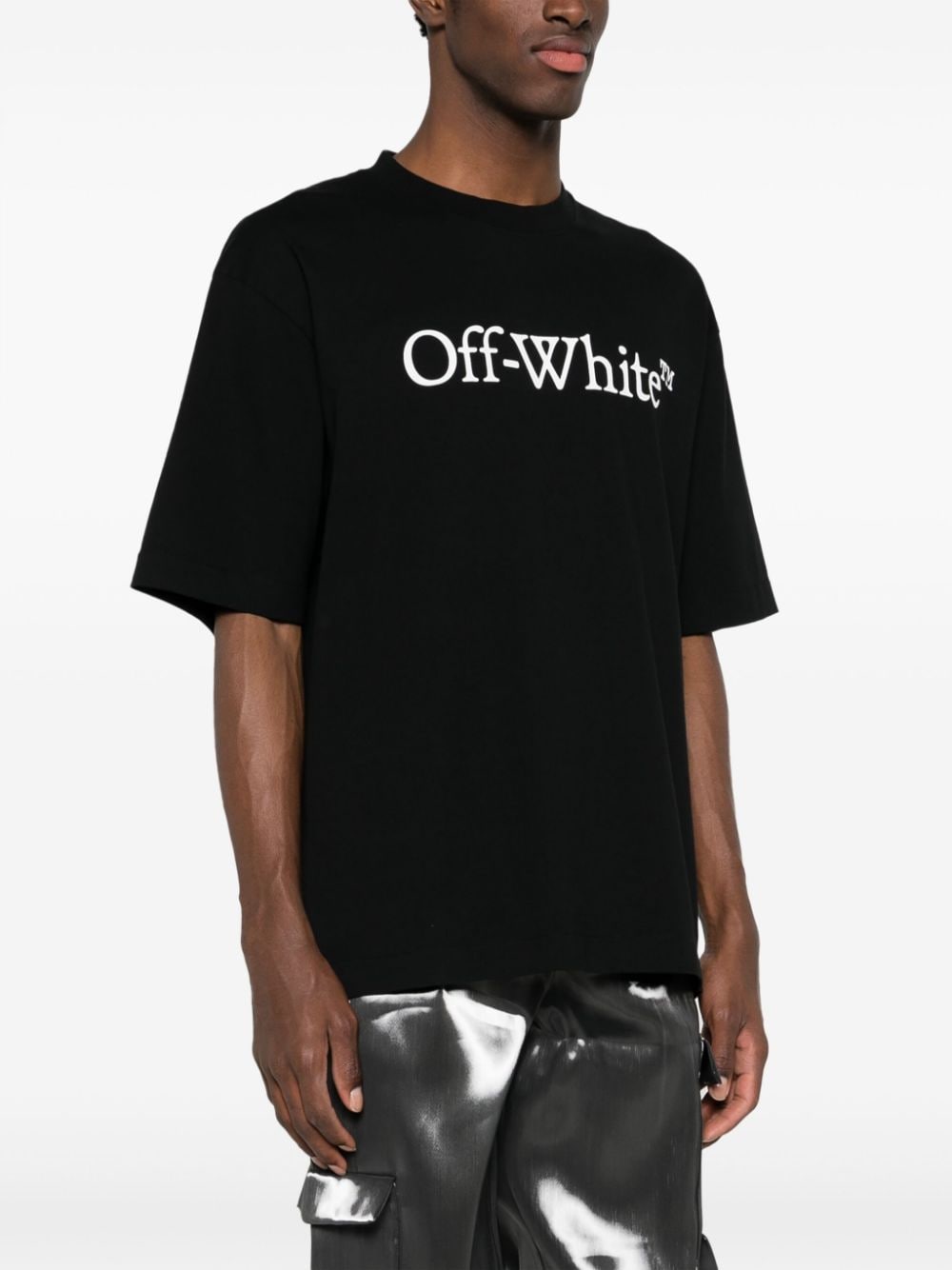 Off White Big Bookish Cotton T-shirt - Black