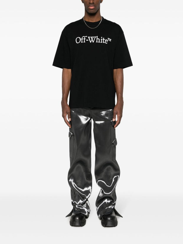 Off White Big Bookish Cotton T-shirt - Black