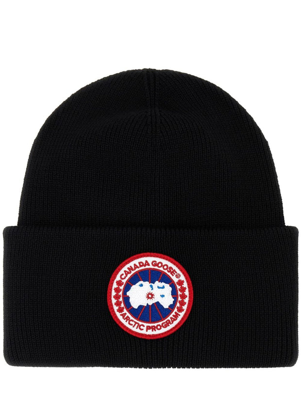 Canada Goose Logo Wool Beanie - Black