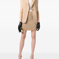 Elisabetta Franchi Wool Knitted Skirt - Beige