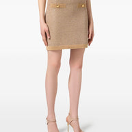 Elisabetta Franchi Wool Knitted Skirt - Beige