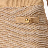 Elisabetta Franchi Wool Knitted Skirt - Beige