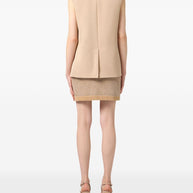 Elisabetta Franchi Wool Knitted Skirt - Beige