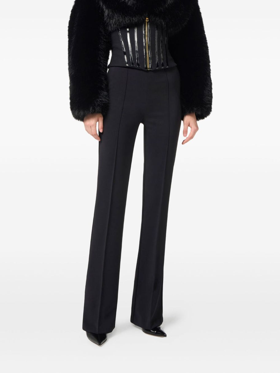 Elisabetta Franchi Flared Leg Trousers - Black