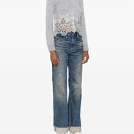 Ermanno Scervino Lace Cashmere Cardigan - Grey