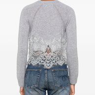 Ermanno Scervino Lace Cashmere Cardigan - Grey