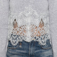 Ermanno Scervino Lace Cashmere Cardigan - Grey
