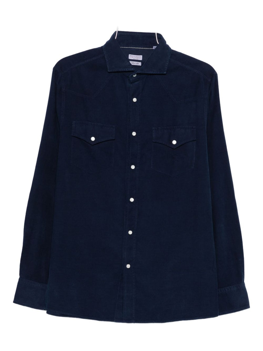 Brunello Cucinelli Cotton Shirt - Blue