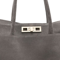 Fabiana Filippi Suede Leather Tote Bag - Grey