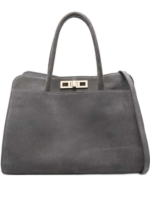 Fabiana Filippi Suede Leather Tote Bag - Grey