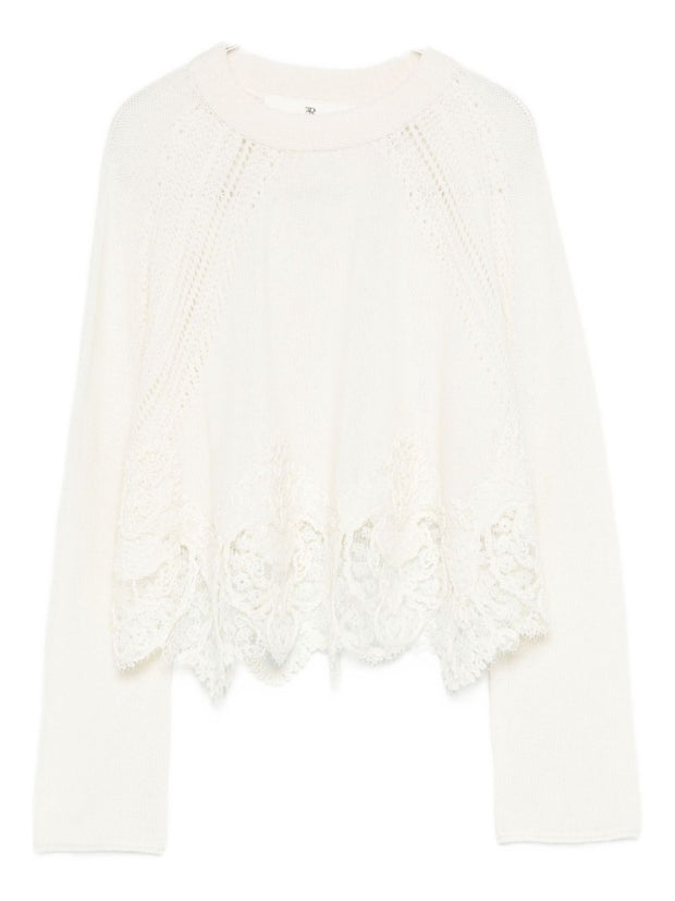Ermanno Scervino Cashmere Crewneck Sweater - White