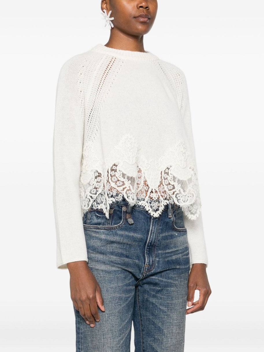 Ermanno Scervino Cashmere Crewneck Sweater - White