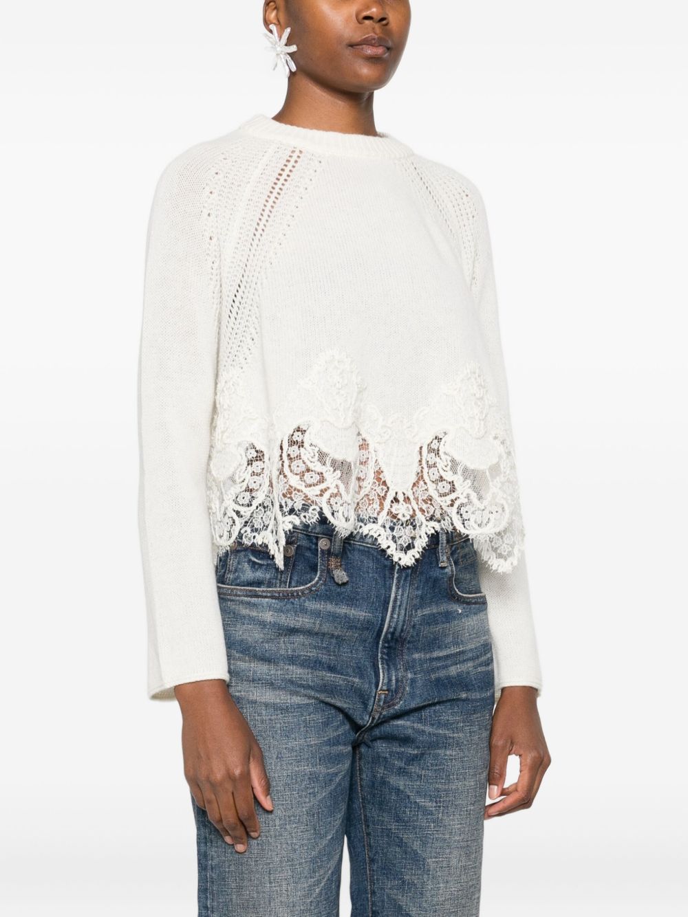 Ermanno Scervino Cashmere Crewneck Sweater - White