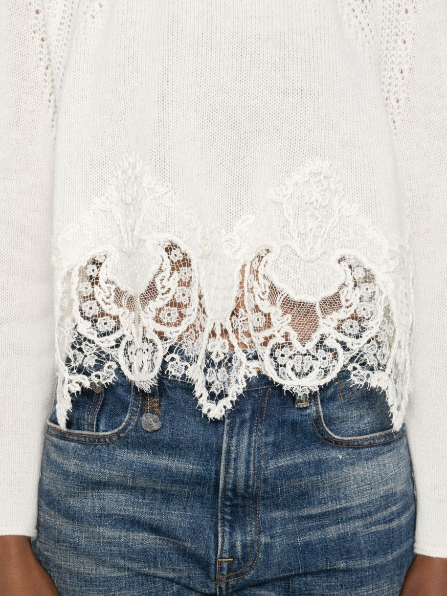 Ermanno Scervino Cashmere Crewneck Sweater - White