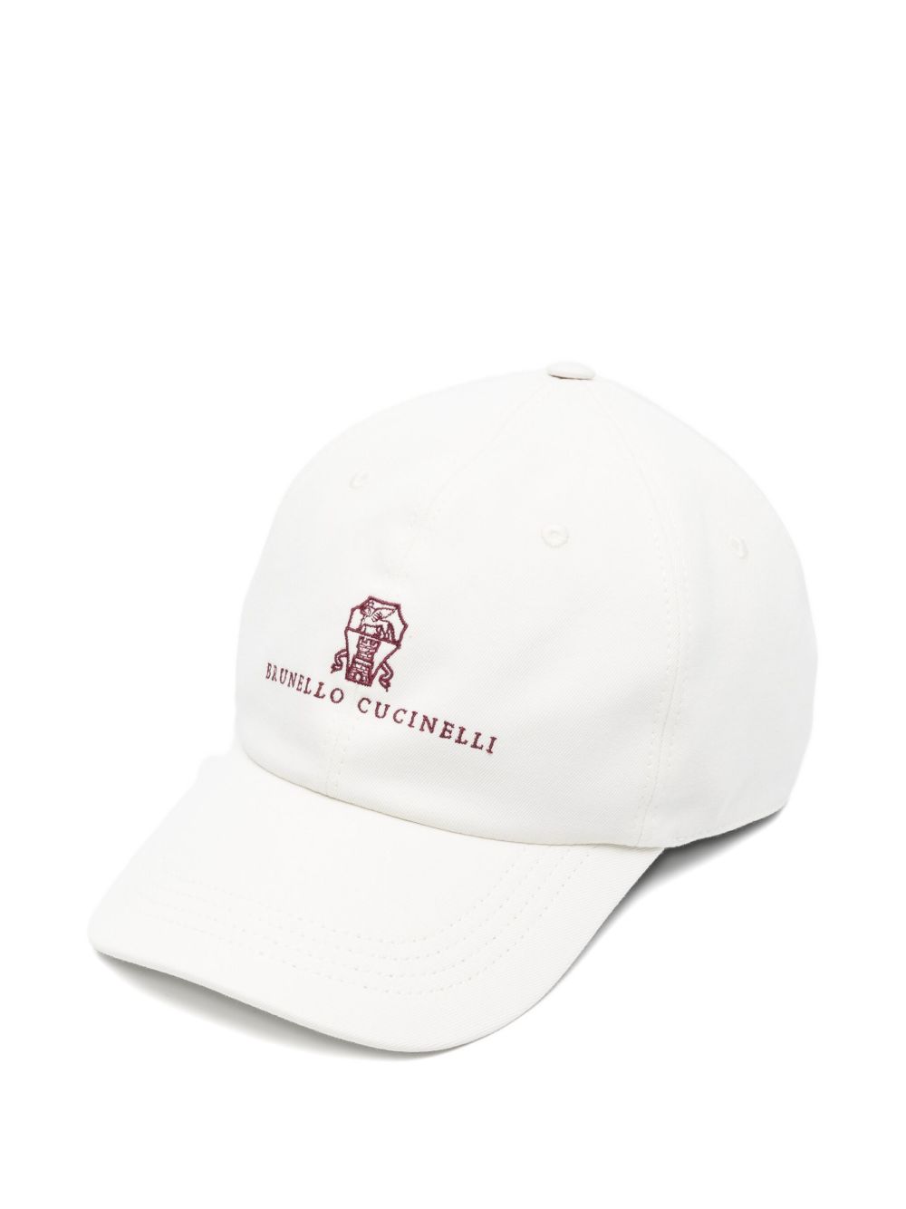 Brunello Cucinelli Logo Cotton Baseball Cap - White
