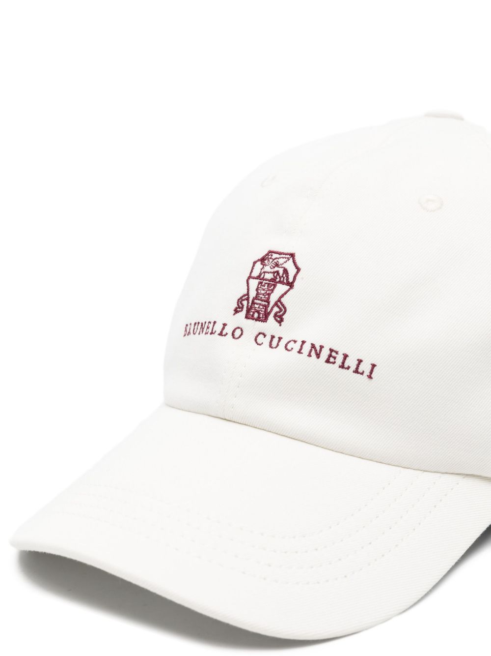Brunello Cucinelli Logo Cotton Baseball Cap - White