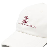 Brunello Cucinelli Logo Cotton Baseball Cap - White