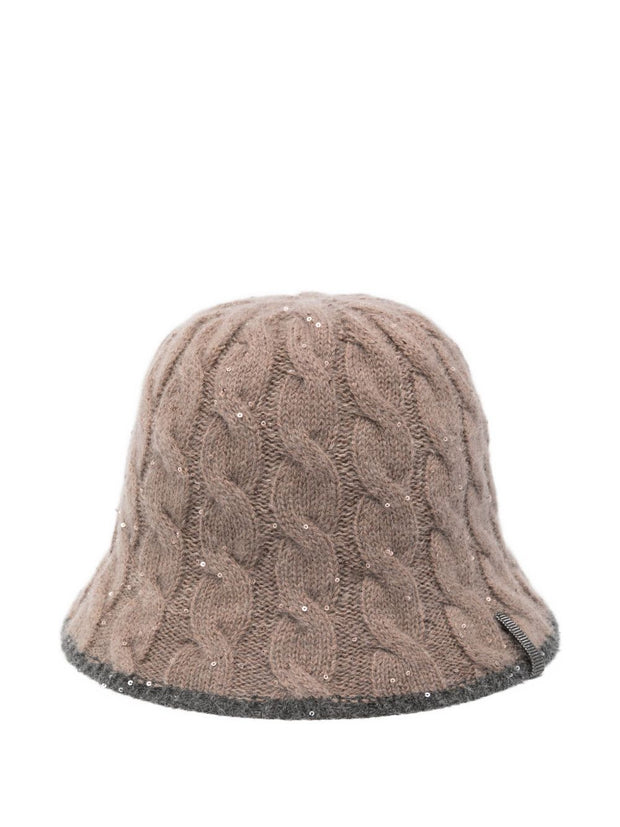 Brunello Cucinelli Wool Cloche Hat -Beige