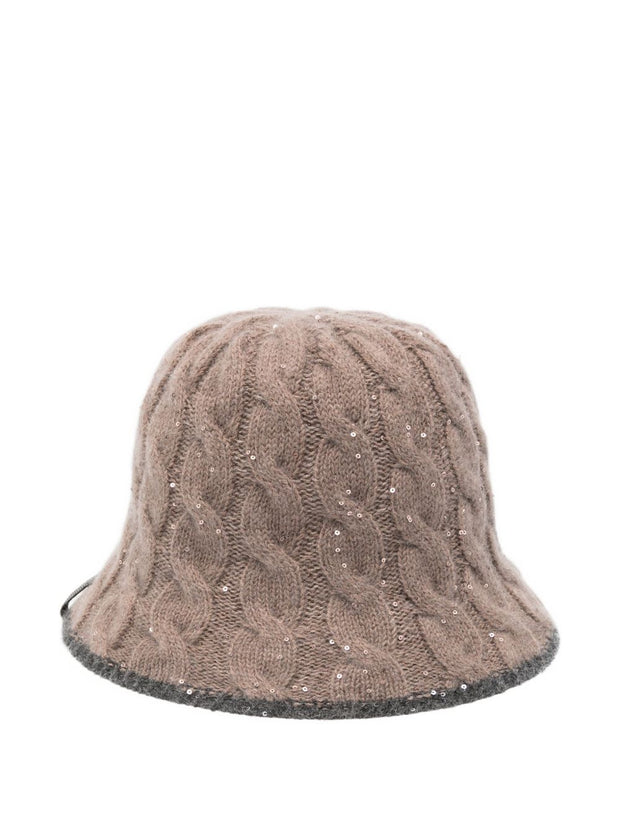 Brunello Cucinelli Wool Cloche Hat -Beige