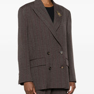 Golden Goose Wool Double-breasted Jacket - Brown