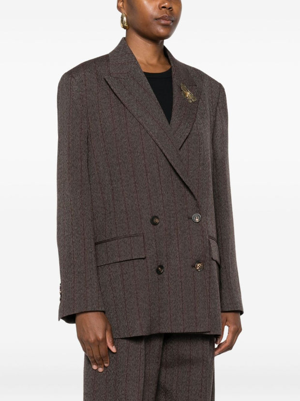 Golden Goose Wool Double-breasted Jacket - Brown