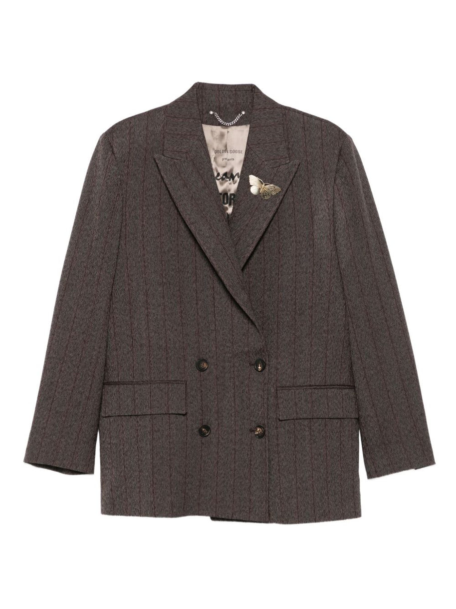Golden Goose Wool Double-breasted Jacket - Brown