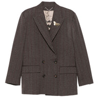 Golden Goose Wool Double-breasted Jacket - Brown