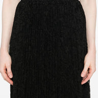 Ermanno Scervino Long Pleated Lace Skirt -  Black
