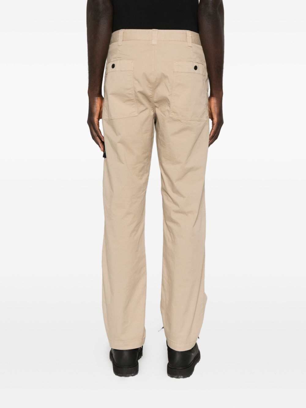 Stone Island Logo Cotton Cargo Trousers - Beige