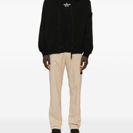 Stone Island Logo Cotton Cargo Trousers - Beige