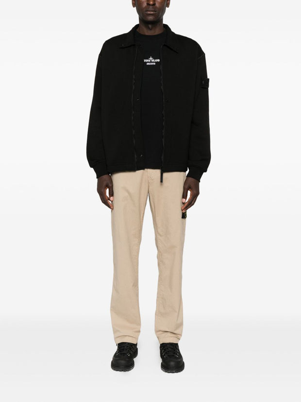 Stone Island Logo Cotton Cargo Trousers - Beige