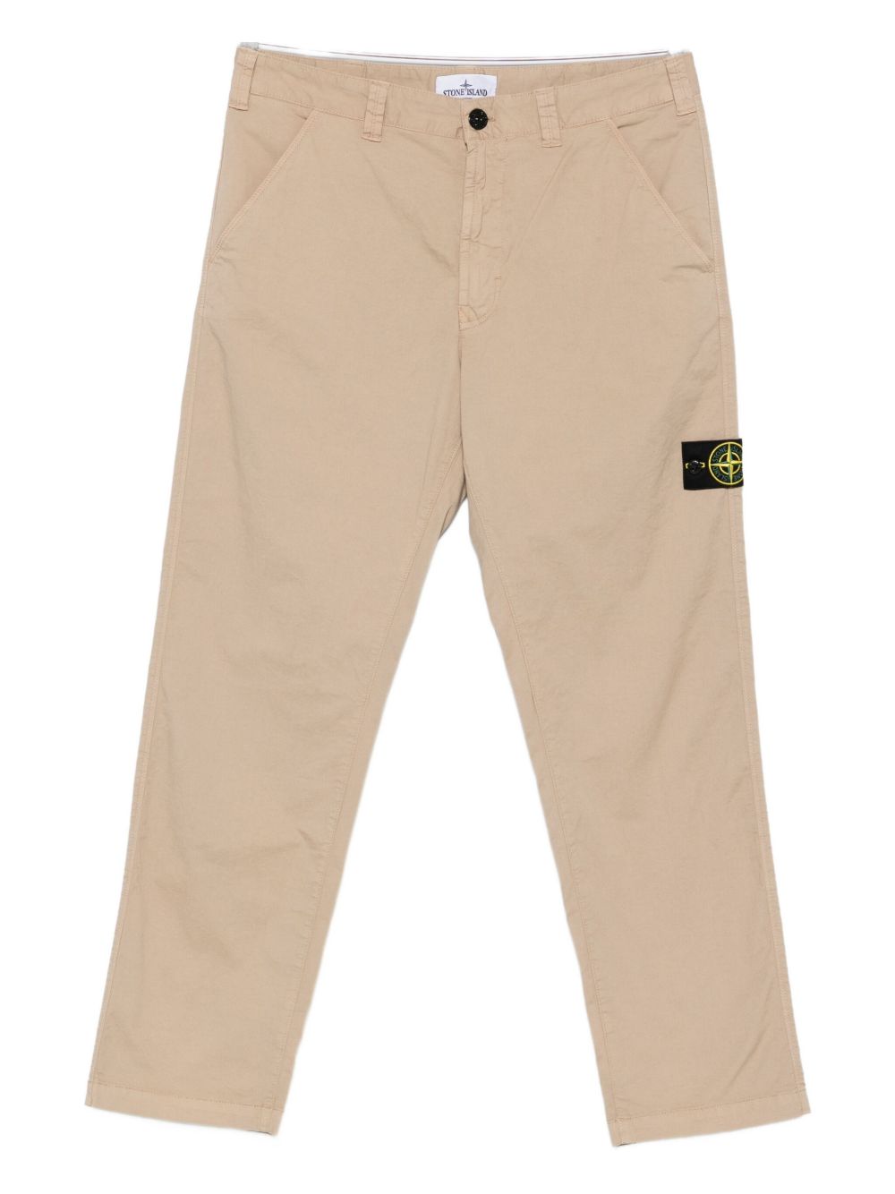Stone Island Logo Cotton Cargo Trousers - Beige