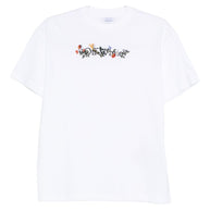 Off White Bookish Flowers Cotton T-shirt - White