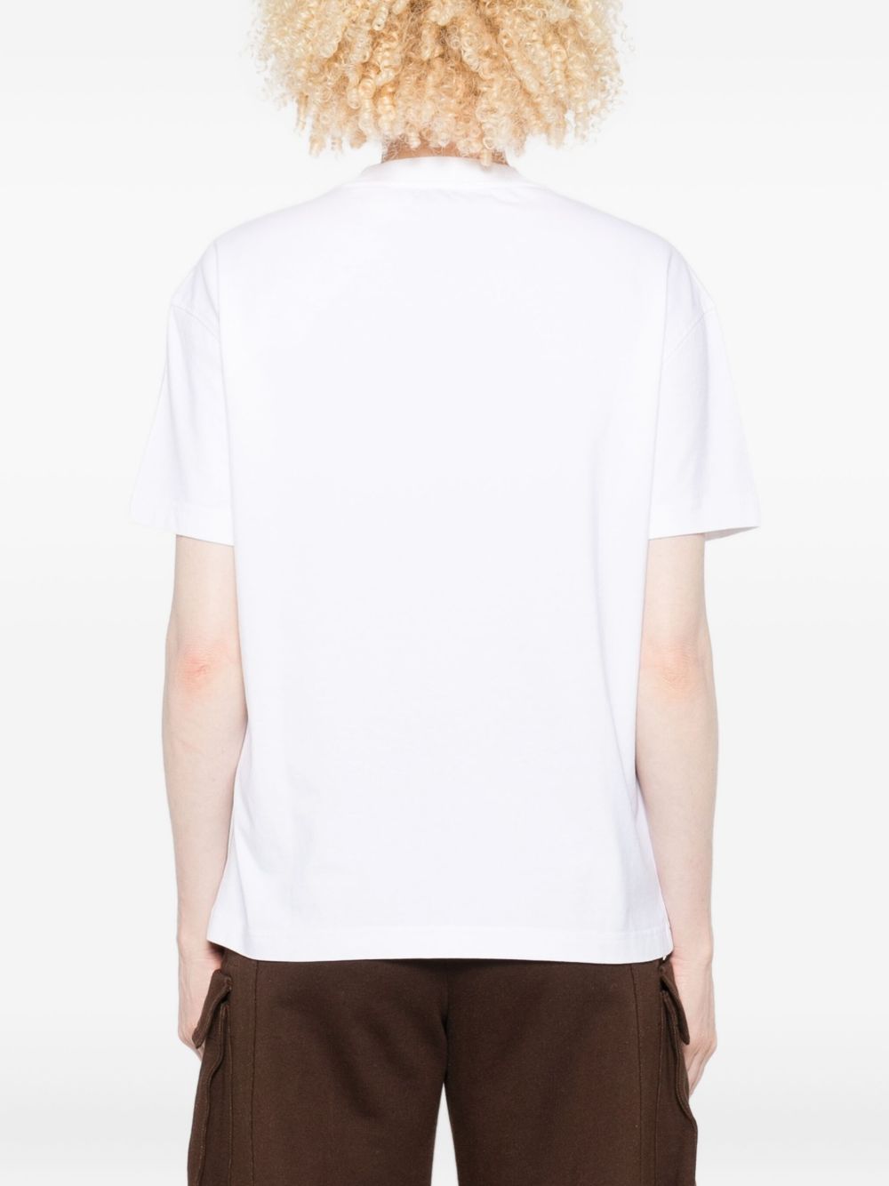 Off White Bookish Flowers Cotton T-shirt - White