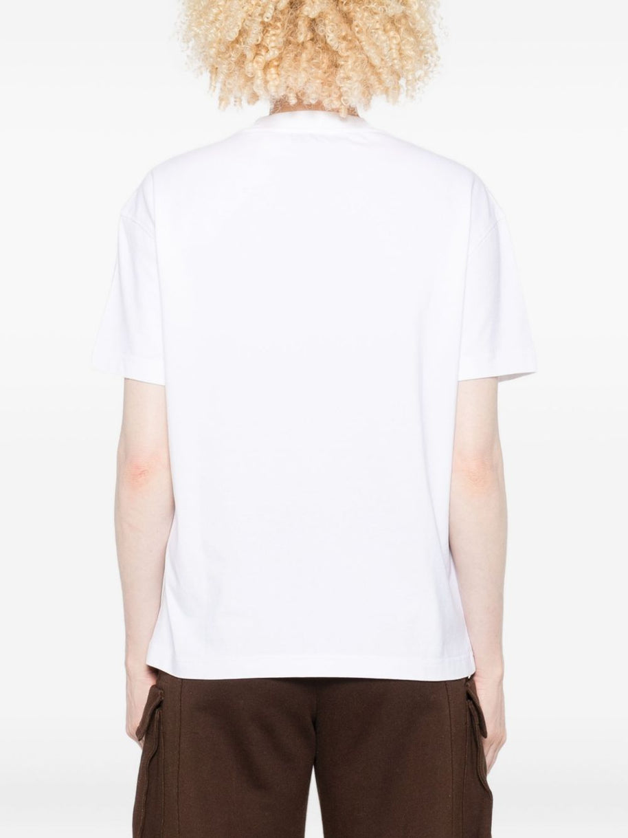 Off White Bookish Flowers Cotton T-shirt - White