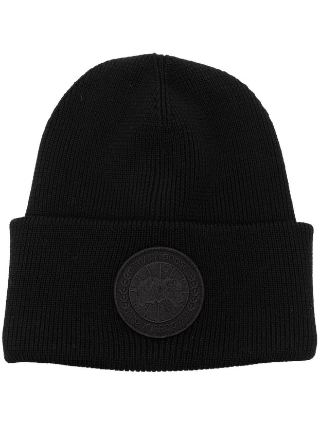 Canada Goose Logo Wool Beanie - Black
