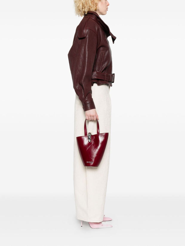 JACQUEMUS Le Petit Bambola Bucket Bag - Bordeaux