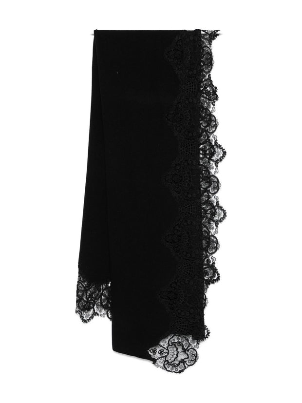 Ermanno Scervino Lace Cashmere Scarf - Black