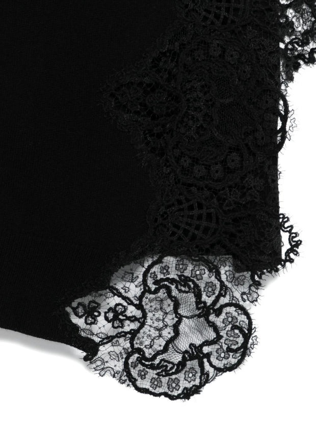 Ermanno Scervino Lace Cashmere Scarf - Black