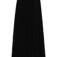 Ermanno Scervino Long Pleated Lace Skirt - Black