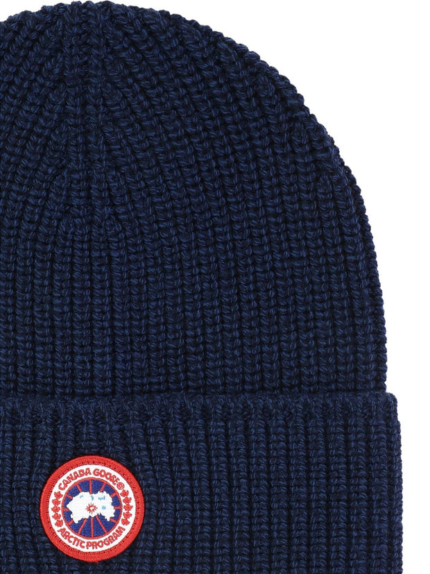 Canada Goose Logo Wool Beanie - Blue
