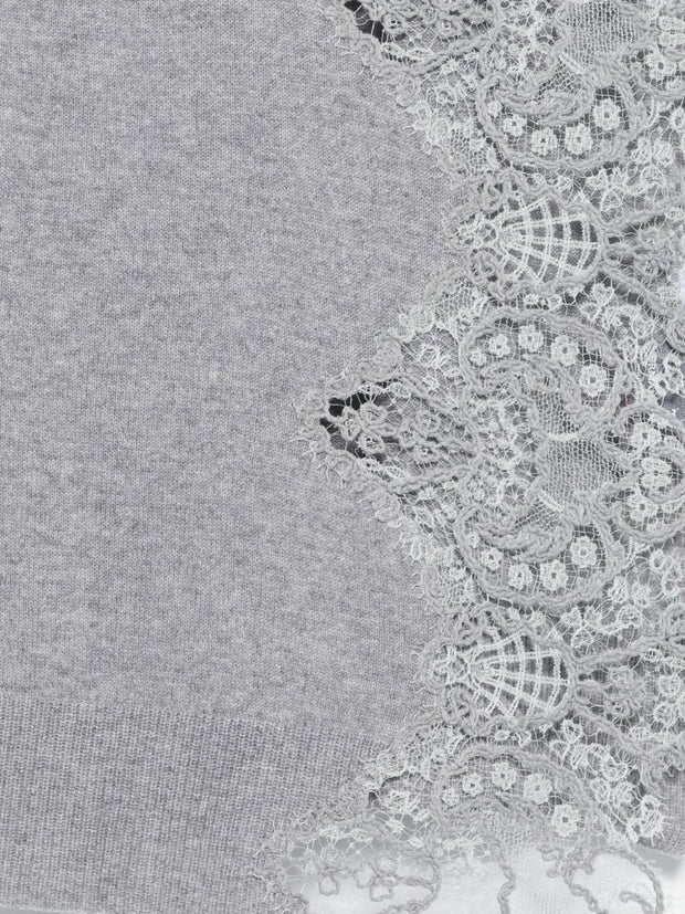 Ermanno Scervino Lace Cashmere Scarf - Grey
